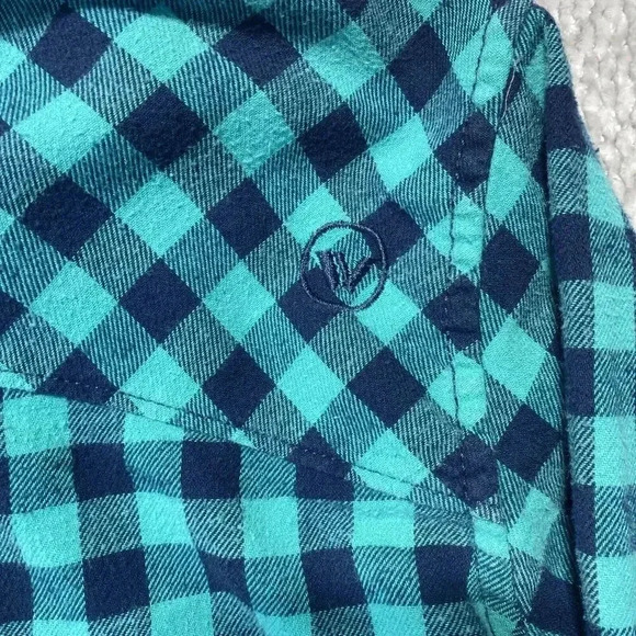 Shaun White Boys Flannel Checkered Blue Button-up Shirt Size M Skateboarding - Picture 7 of 8